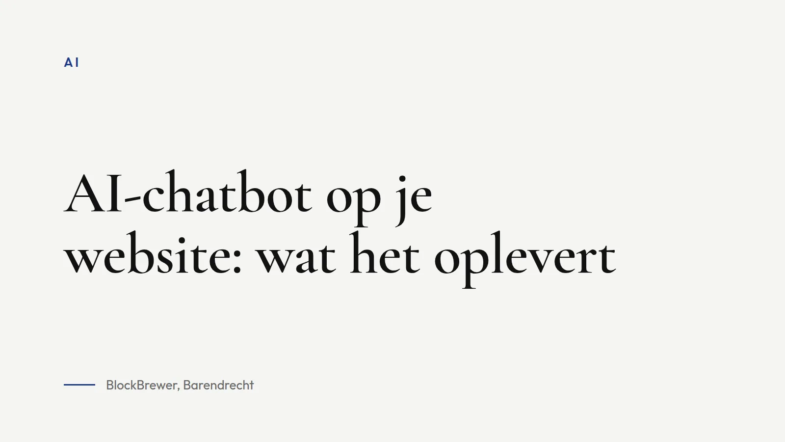 Omslagafbeelding bij artikel: AI-chatbot op je website: wat het oplevert